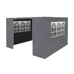 Premium Side Walls/Doors/Windows for Gazebo/Marquee , Fits 2 x 2m Models - Grey - DG145