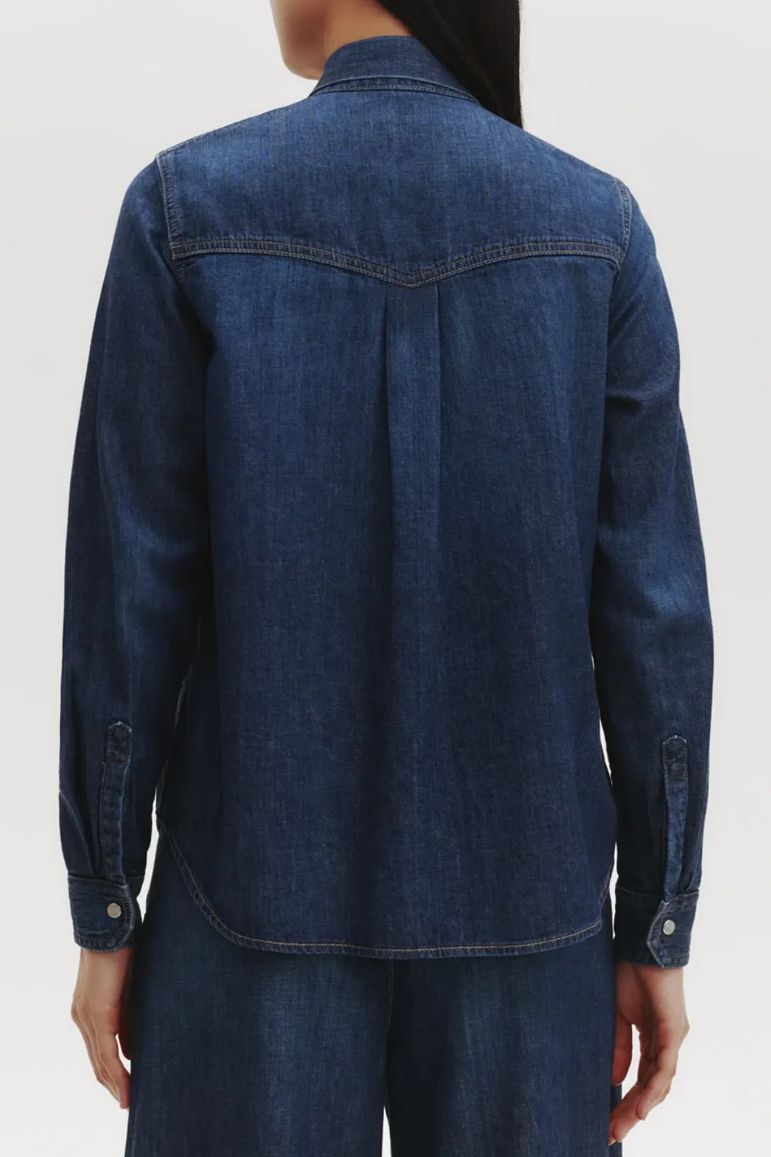 Rancher's Daughter Shirt With Tie | Dark Wash