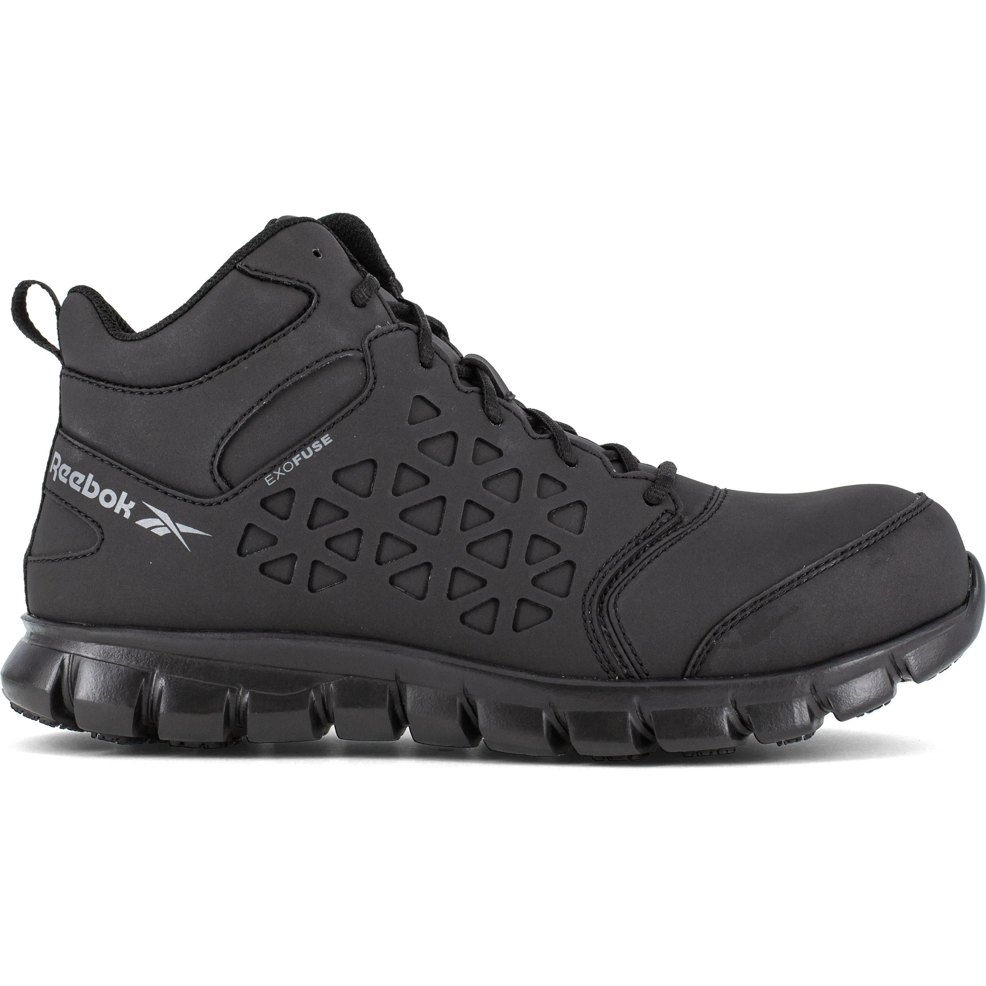 Reebok Men's Sublite Cushion Comp Toe Mid Cut Athletic Work Shoe- Black- RB4059