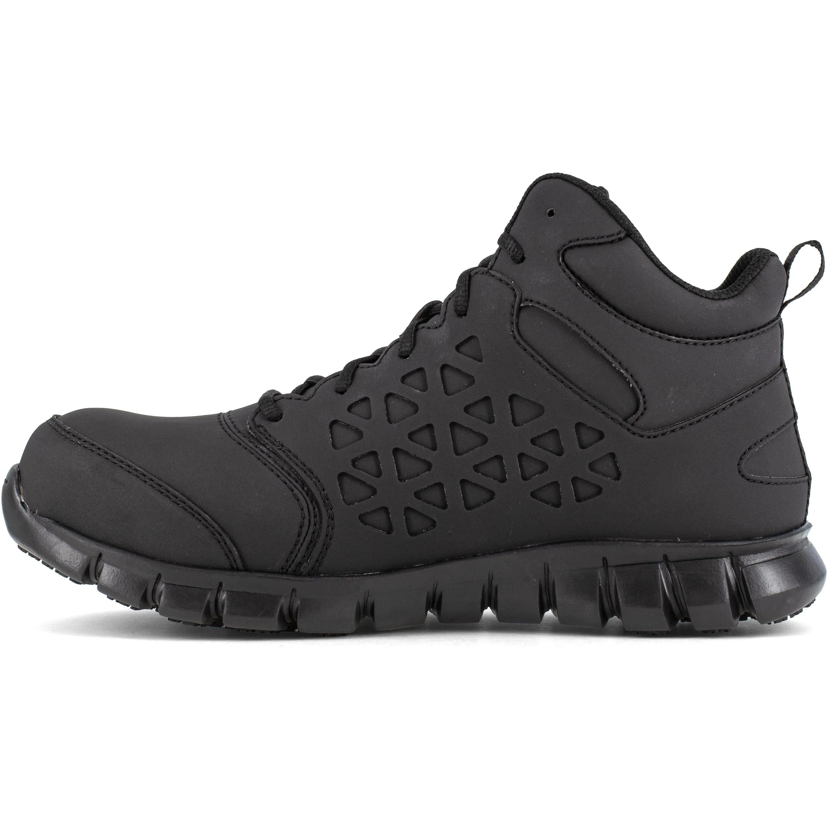 Reebok Men's Sublite Cushion Comp Toe Mid Cut Athletic Work Shoe- Black- RB4059