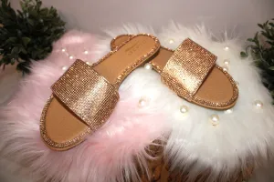 RHINESTONE SLIP ON SANDAL