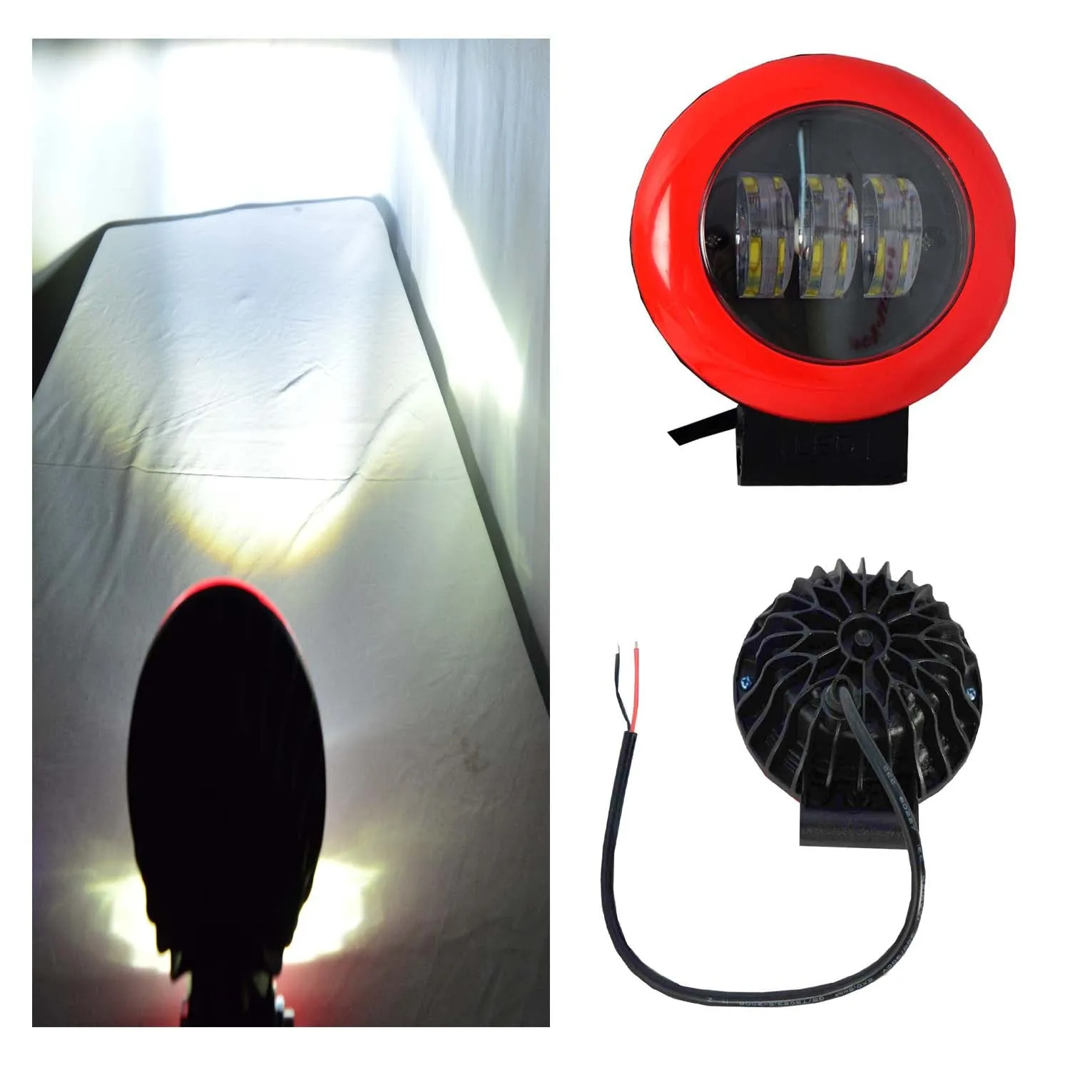 R.J.VON -Bike Led Fog Light Supper Bright 25 W Each (Pack of 3 Pcs)