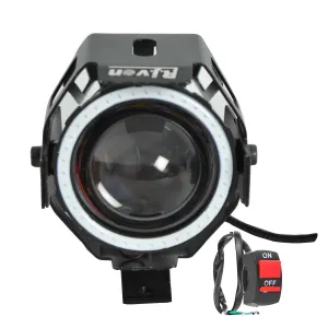 R.J.VON U 7  Bike Fog Light (Set of 2 Focus White Ring Blue ,20 W)