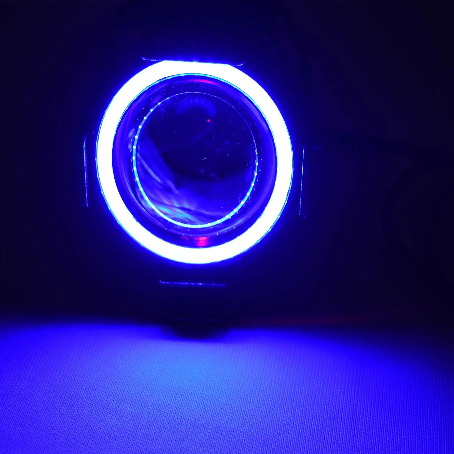 R.J.VON U 7  Bike Fog Light (Set of 2 Focus White Ring Blue ,20 W)