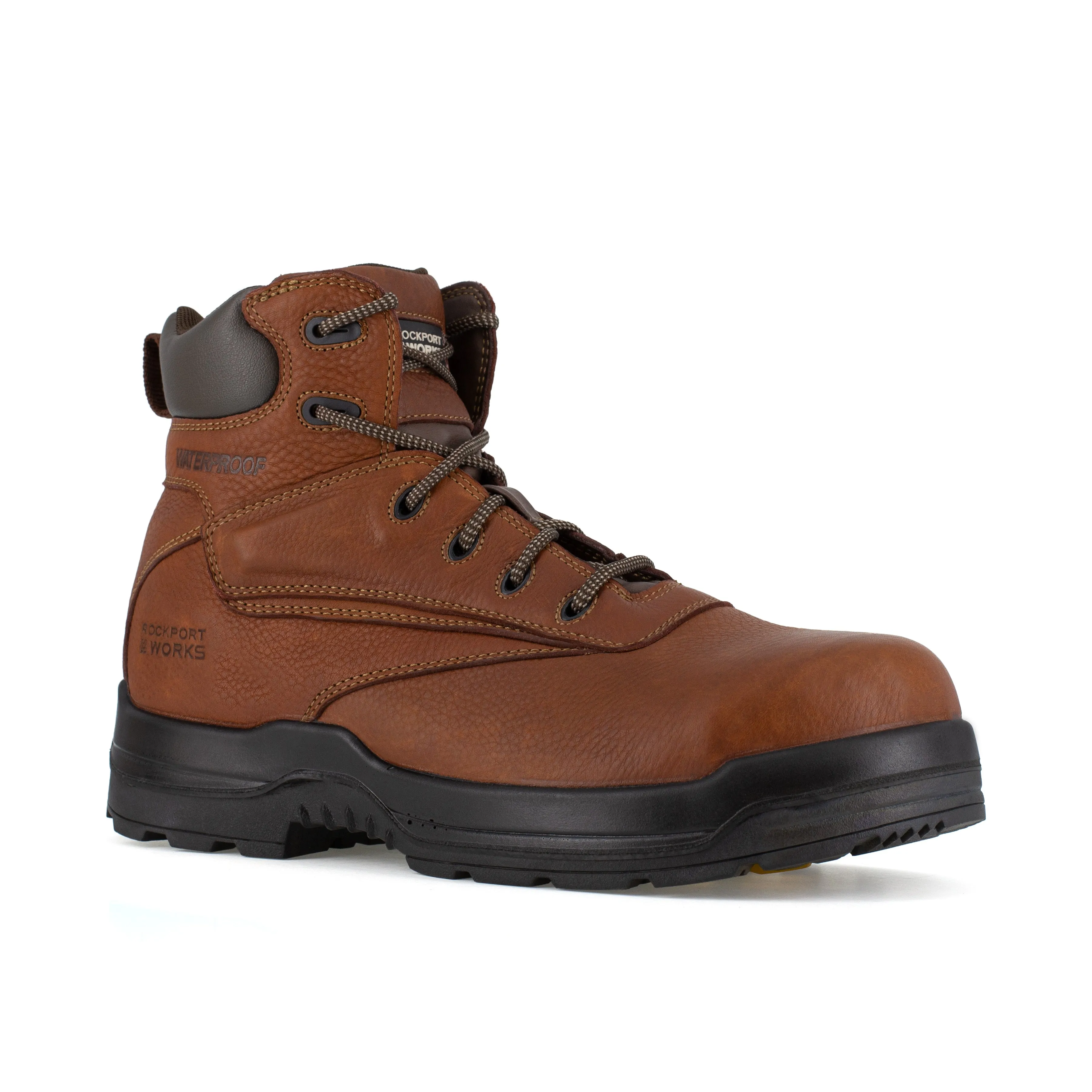 Rockport Men's More Energy 6" Plain Toe Waterproof Work Boot - Tan - RK6628