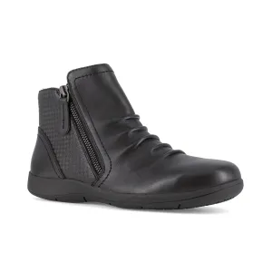 Rockport Women's Daisey Alloy Toe Slip Resistant Ruched Work Boot - Black - RK762
