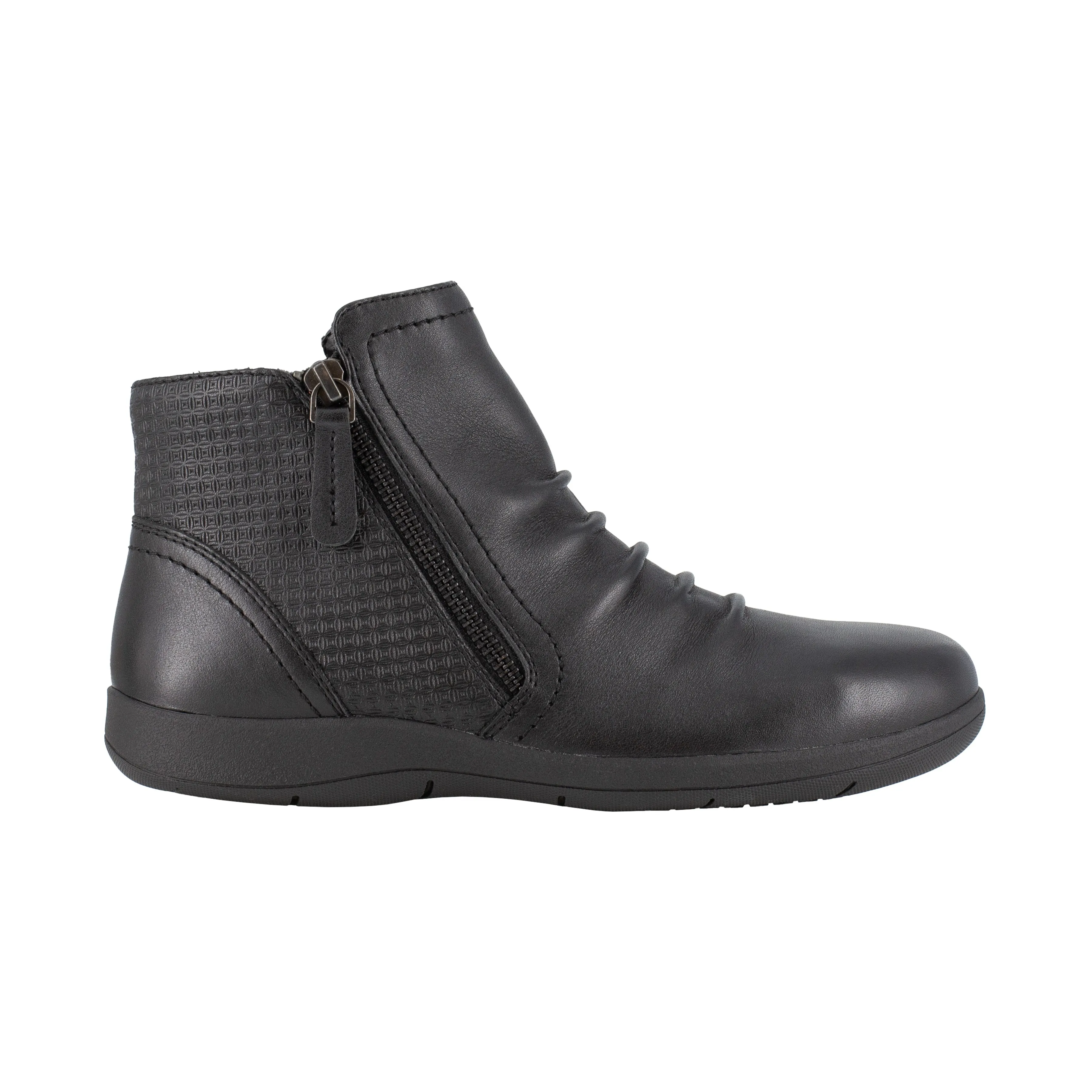 Rockport Women's Daisey Alloy Toe Slip Resistant Ruched Work Boot - Black - RK762