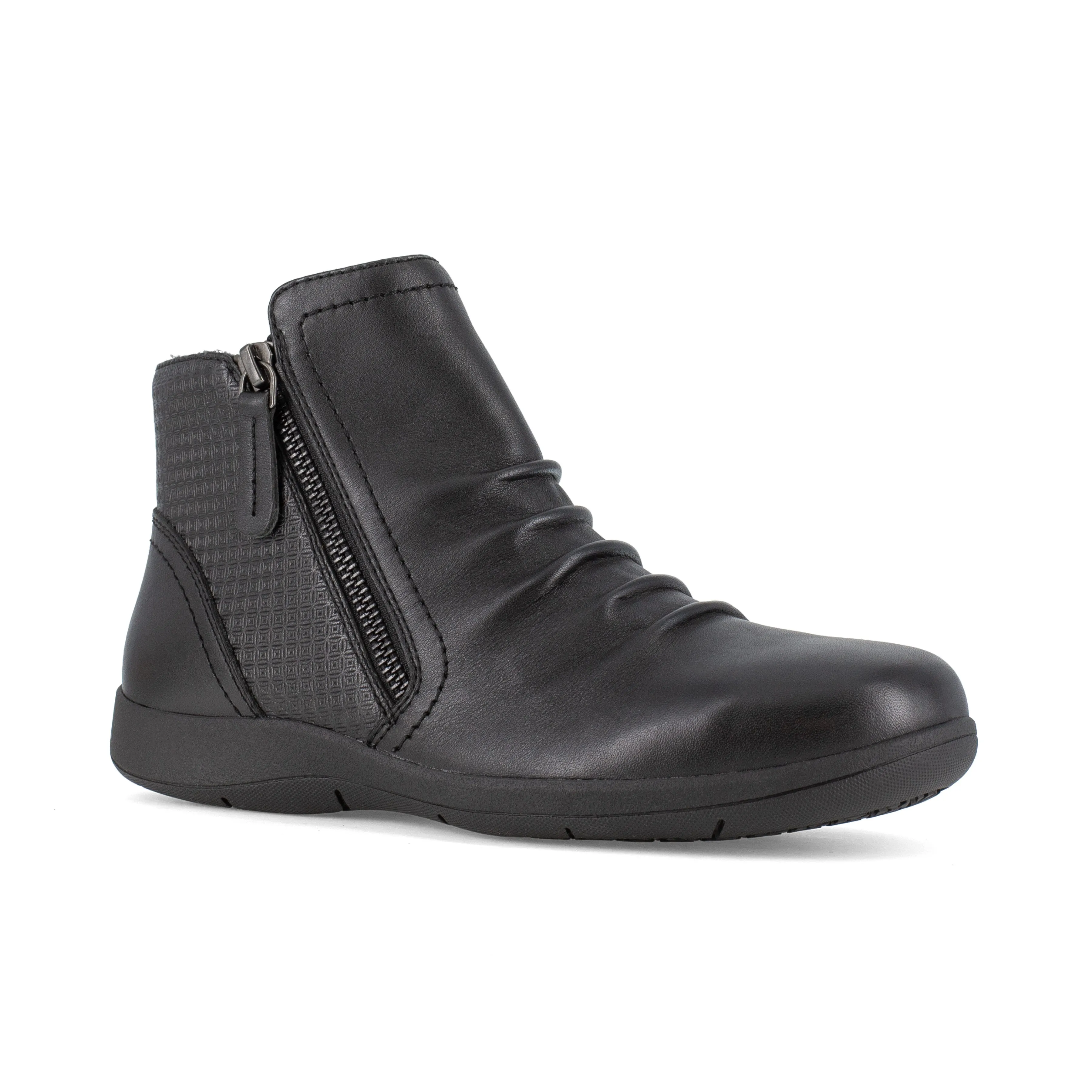 Rockport Women's Daisey Alloy Toe Slip Resistant Ruched Work Boot - Black - RK762