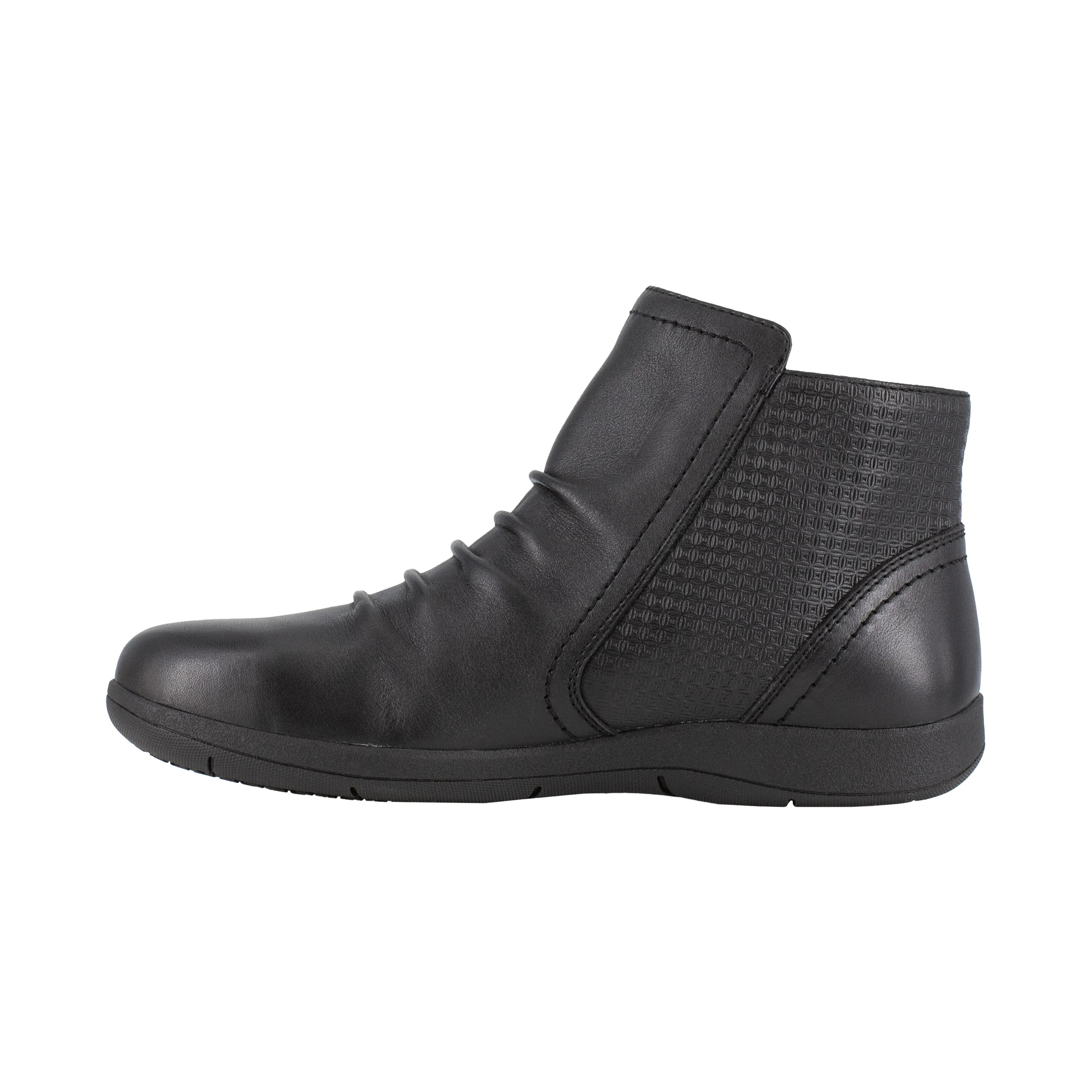 Rockport Women's Daisey Alloy Toe Slip Resistant Ruched Work Boot - Black - RK762
