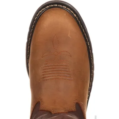 Rocky 6732 Branson Roper Steel Toe Men Round Toe Leather Brown Work Boot