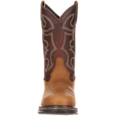 Rocky 6732 Branson Roper Steel Toe Men Round Toe Leather Brown Work Boot