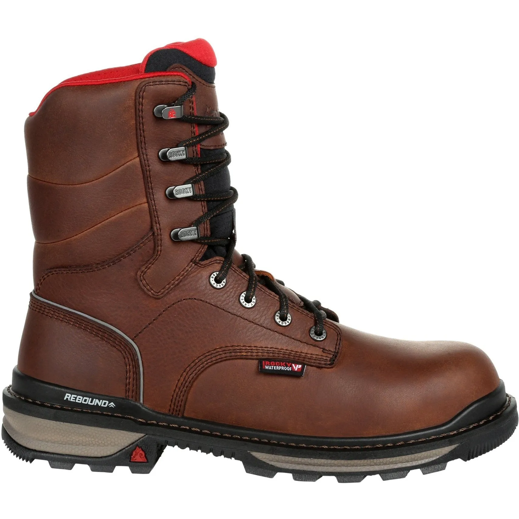 Rocky Men's Rams Horn 8" Waterproof Work Boot - Brown - RKK0296