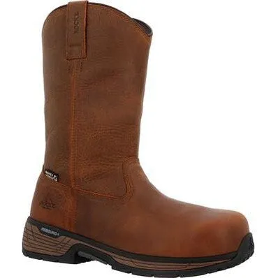 Rocky Men's Treadflex 11" Comp Toe WP Wellington Work Boot- Crazy Horse- RKK0469