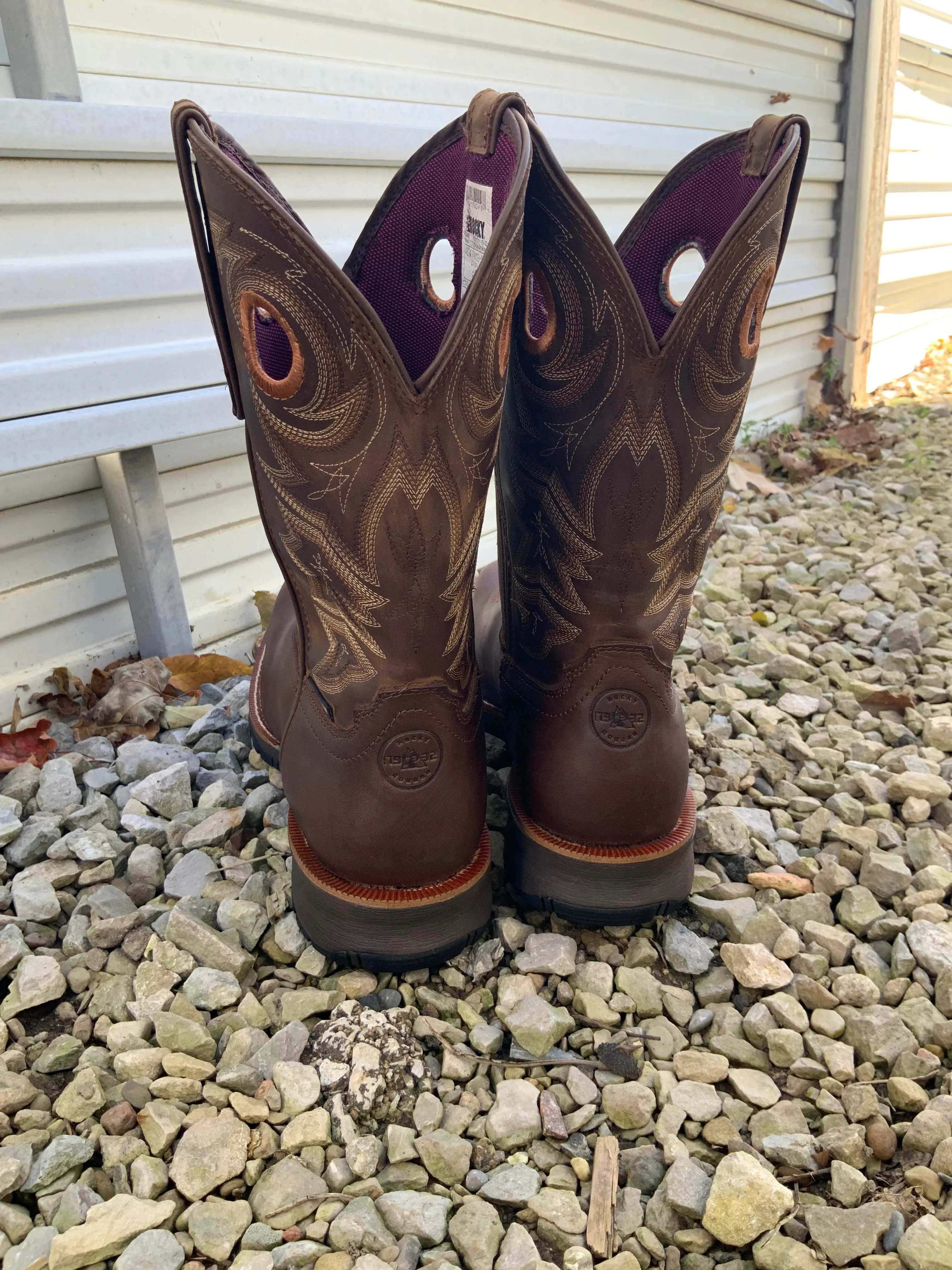Rocky Women's Rosemary Brown Waterproof Composite Toe Western Work Boots RKW0403