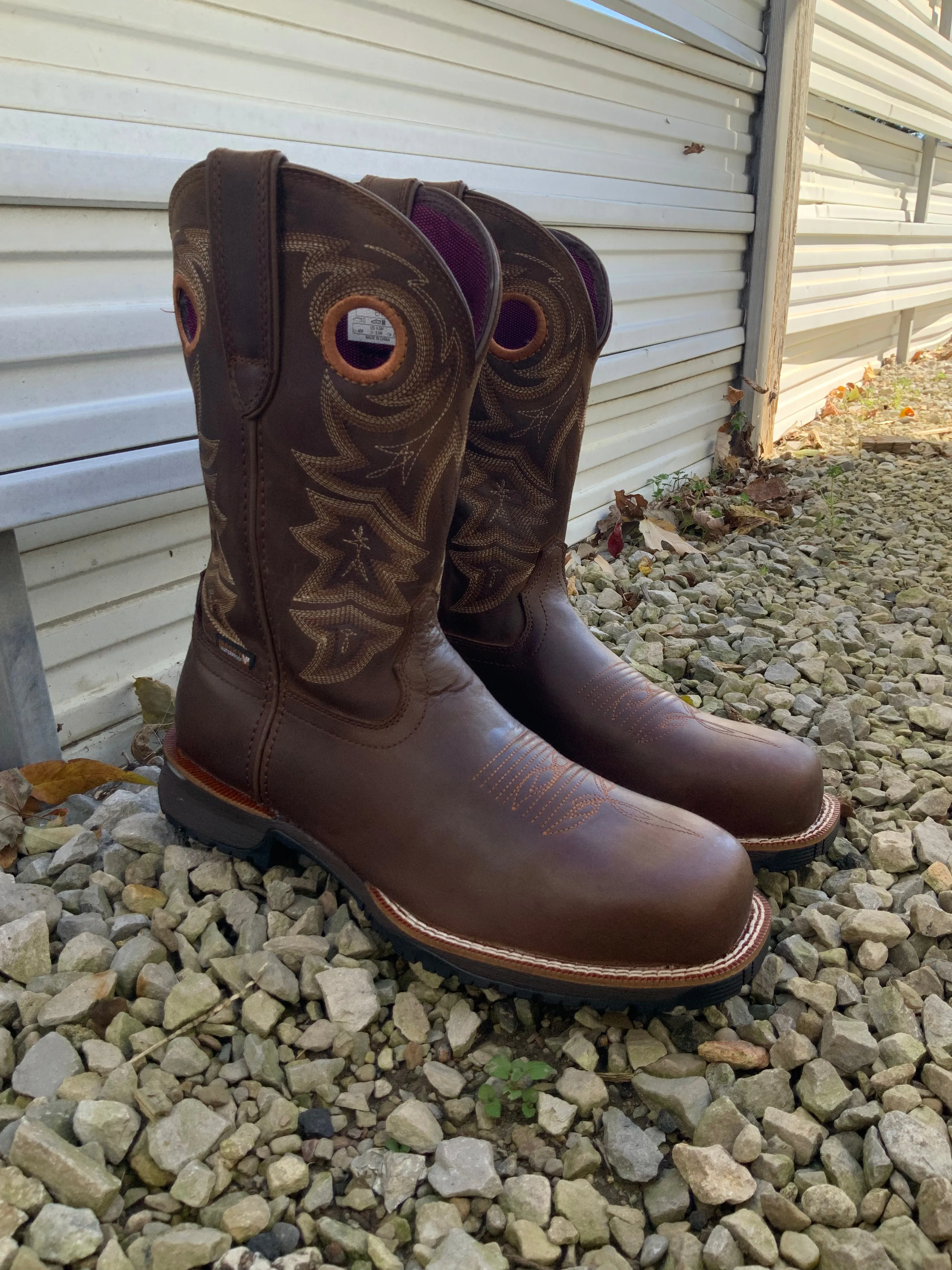 Rocky Women's Rosemary Brown Waterproof Composite Toe Western Work Boots RKW0403