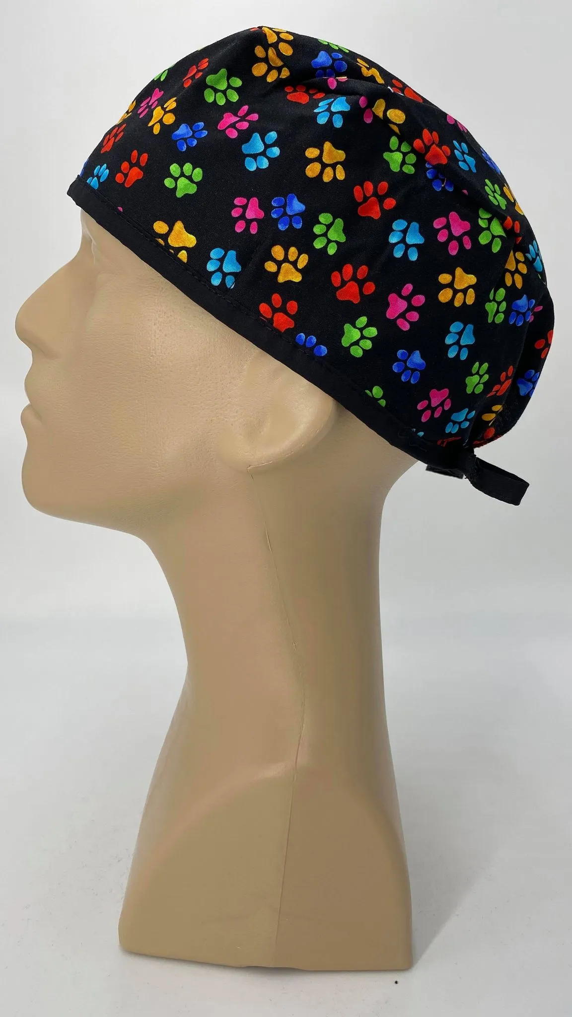 Scrub Cap Medical Surgeon Head Cover Surgical Hat Nurse Nursing Operating Room, Dog Cat Paws