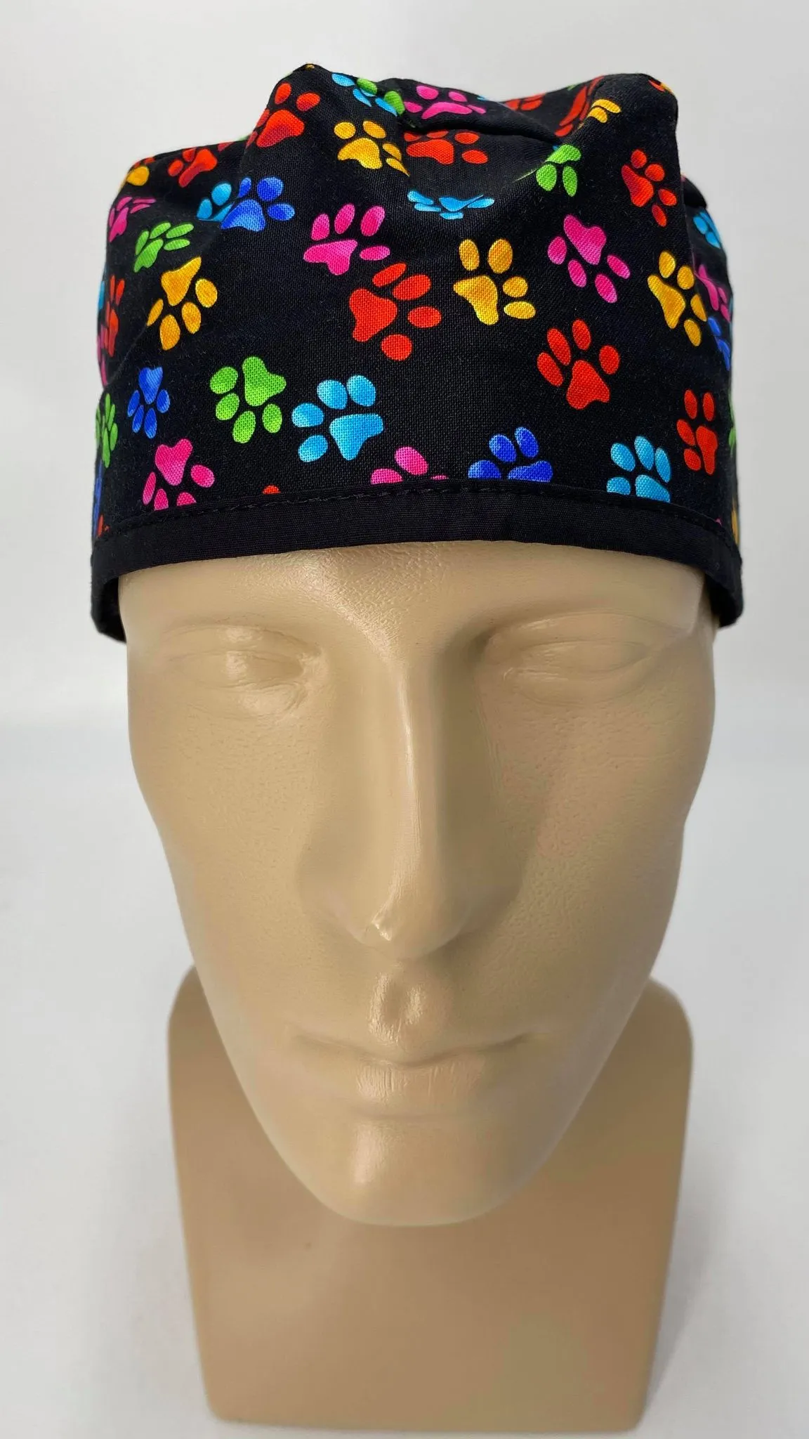 Scrub Cap Medical Surgeon Head Cover Surgical Hat Nurse Nursing Operating Room, Dog Cat Paws