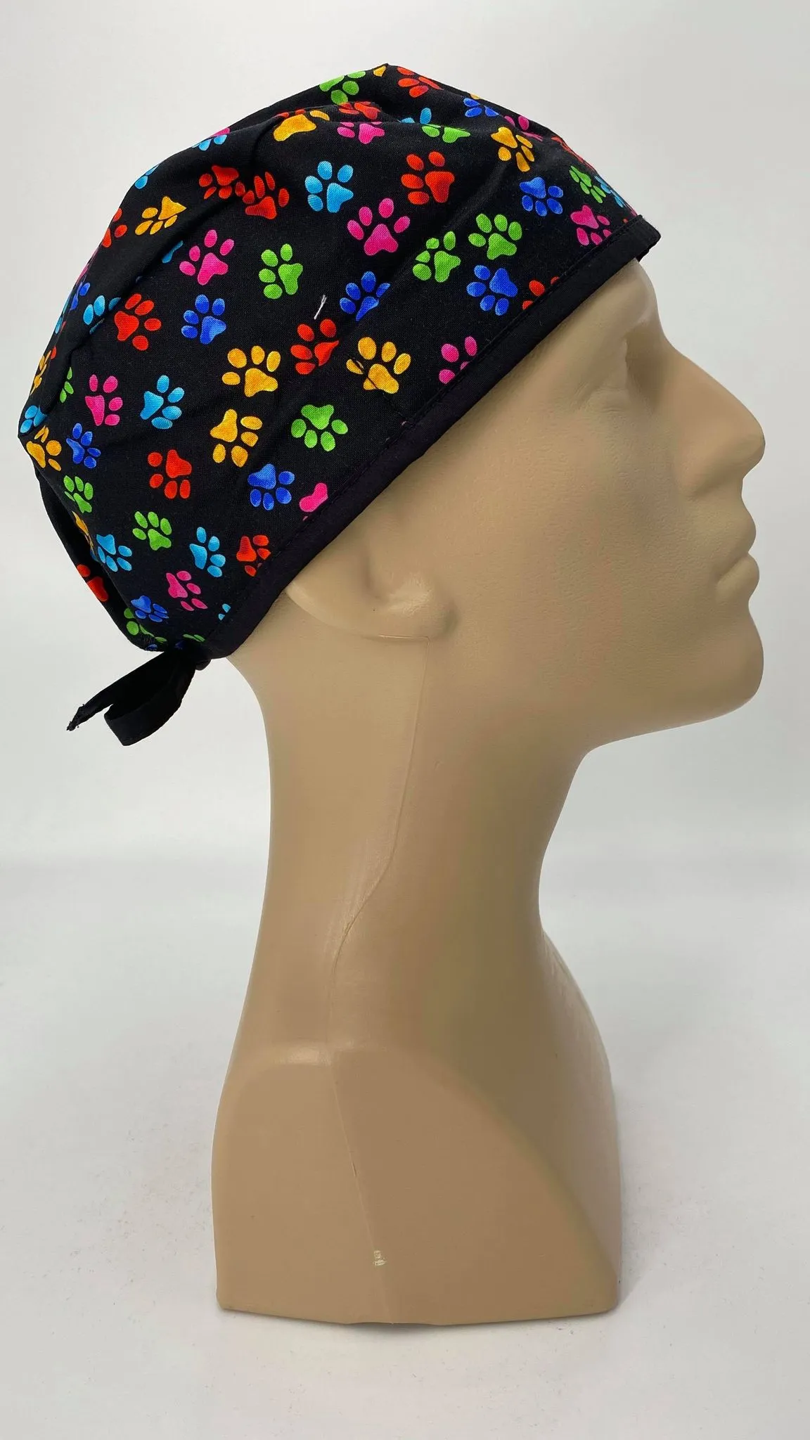 Scrub Cap Medical Surgeon Head Cover Surgical Hat Nurse Nursing Operating Room, Dog Cat Paws