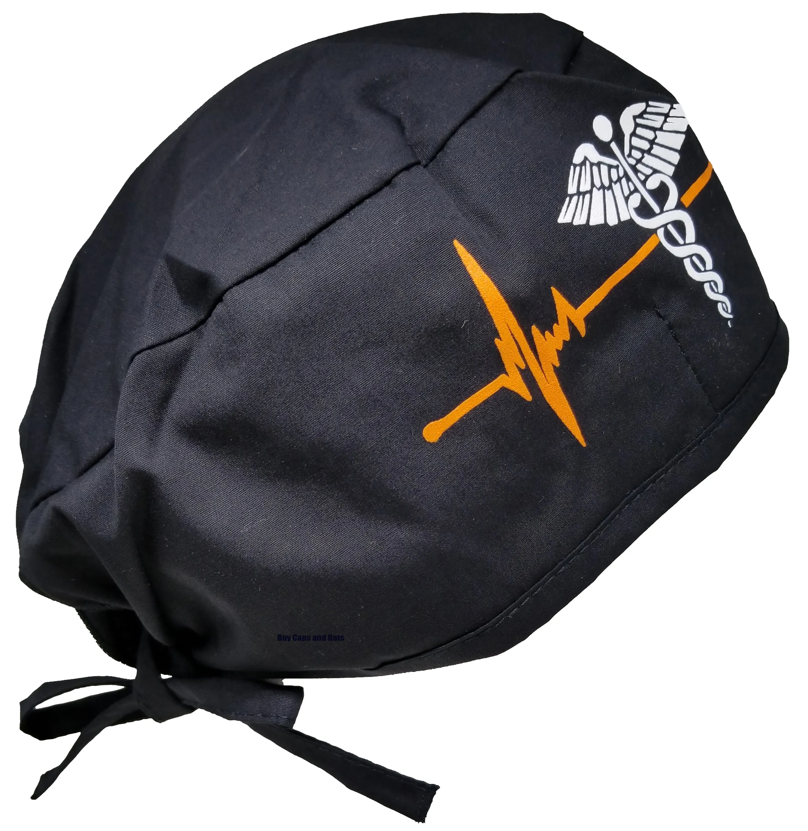 Scrub Cap Medical Surgeon Head Cover Surgical Hat Nurse Nursing Operating Room, EKG Caduceus