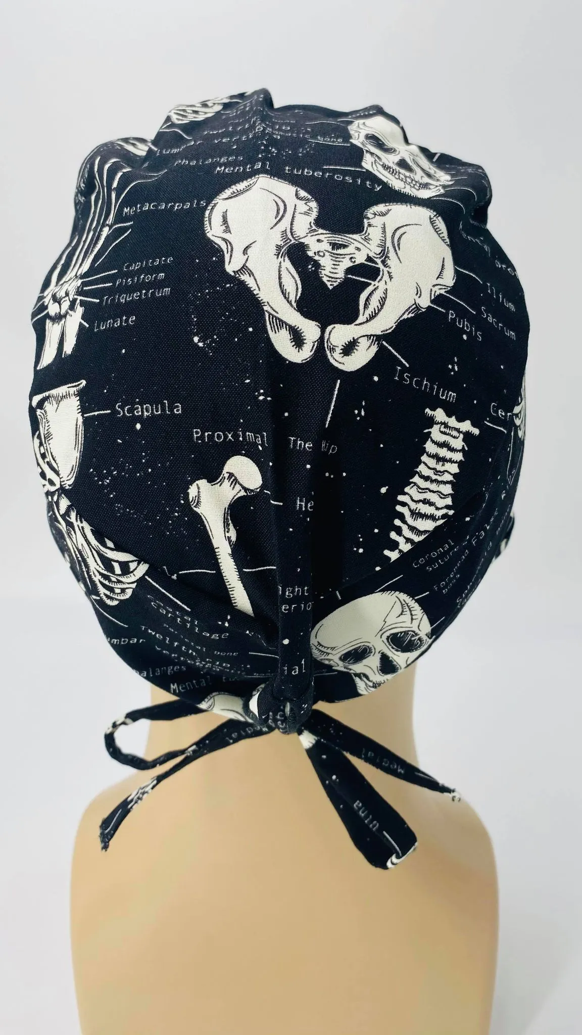 Scrub Cap Medical Surgeon Head Cover Surgical Hat Nurse Nursing Operating Room, Orthopedics Bones Skulls Hands
