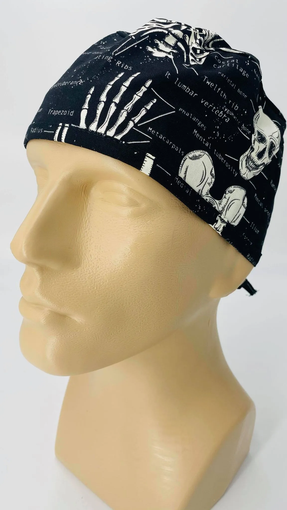Scrub Cap Medical Surgeon Head Cover Surgical Hat Nurse Nursing Operating Room, Orthopedics Bones Skulls Hands