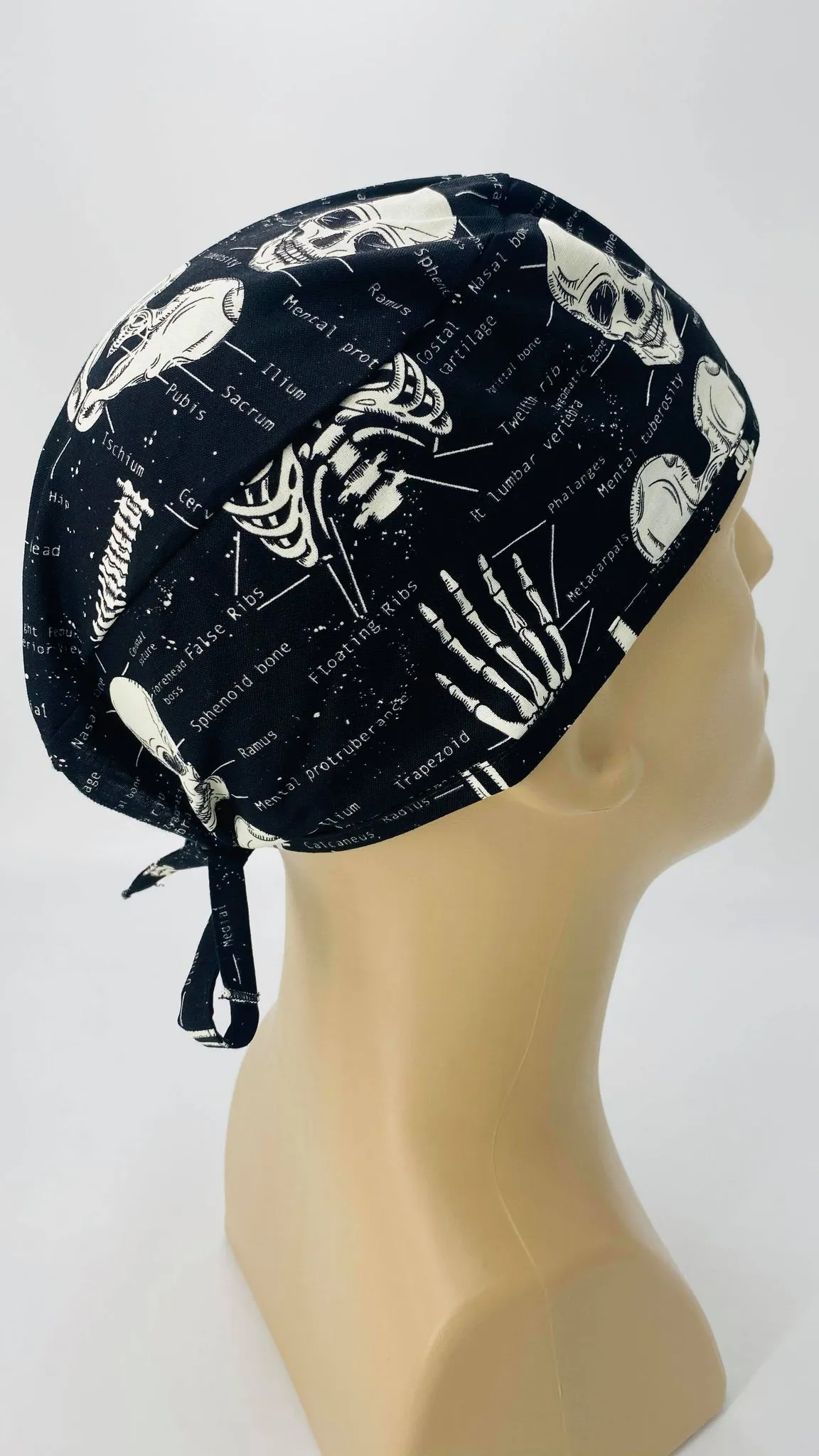 Scrub Cap Medical Surgeon Head Cover Surgical Hat Nurse Nursing Operating Room, Orthopedics Bones Skulls Hands