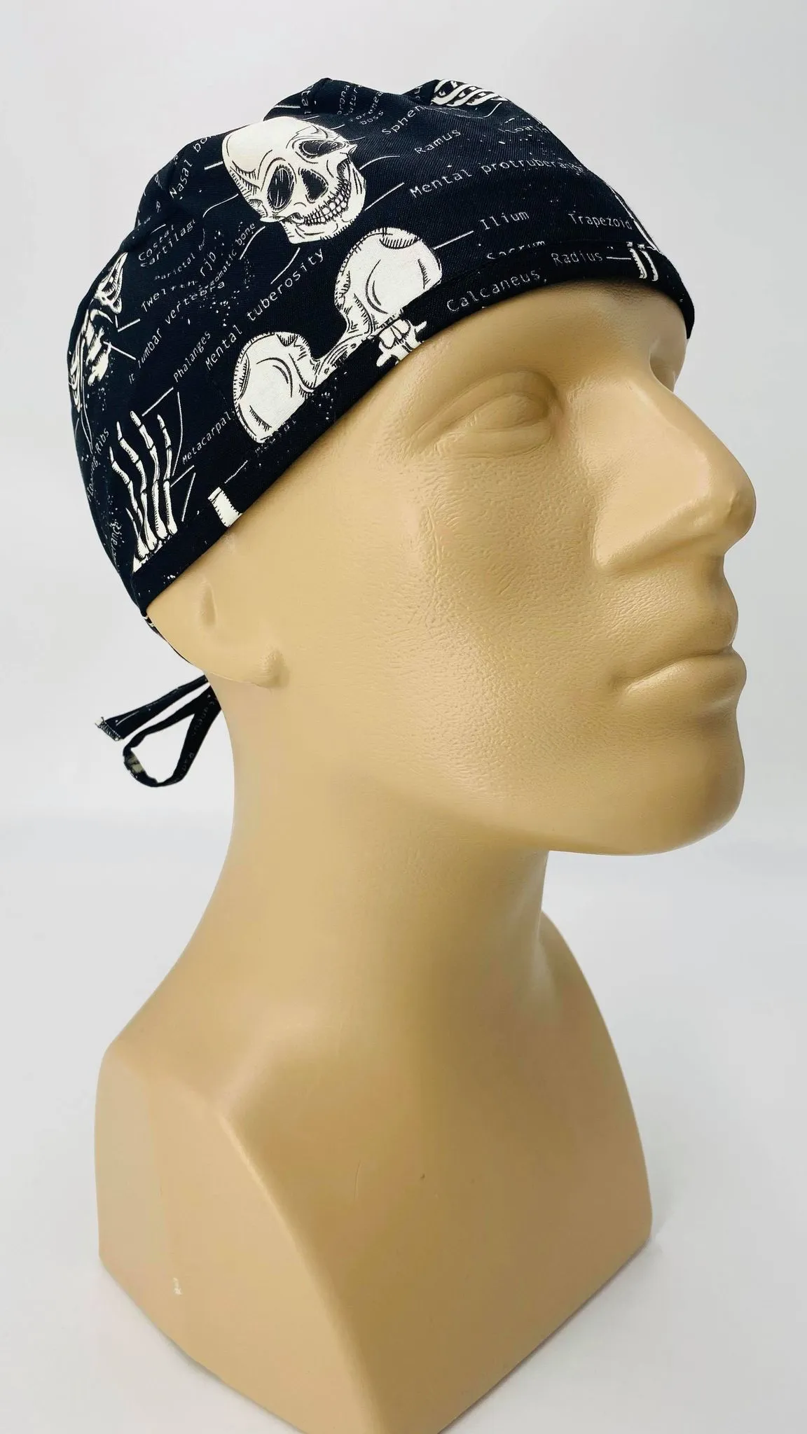 Scrub Cap Medical Surgeon Head Cover Surgical Hat Nurse Nursing Operating Room, Orthopedics Bones Skulls Hands