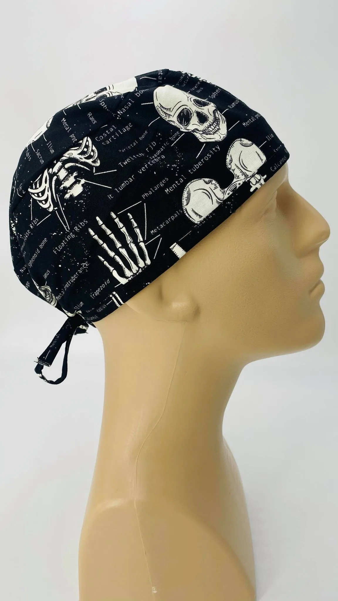 Scrub Cap Medical Surgeon Head Cover Surgical Hat Nurse Nursing Operating Room, Orthopedics Bones Skulls Hands