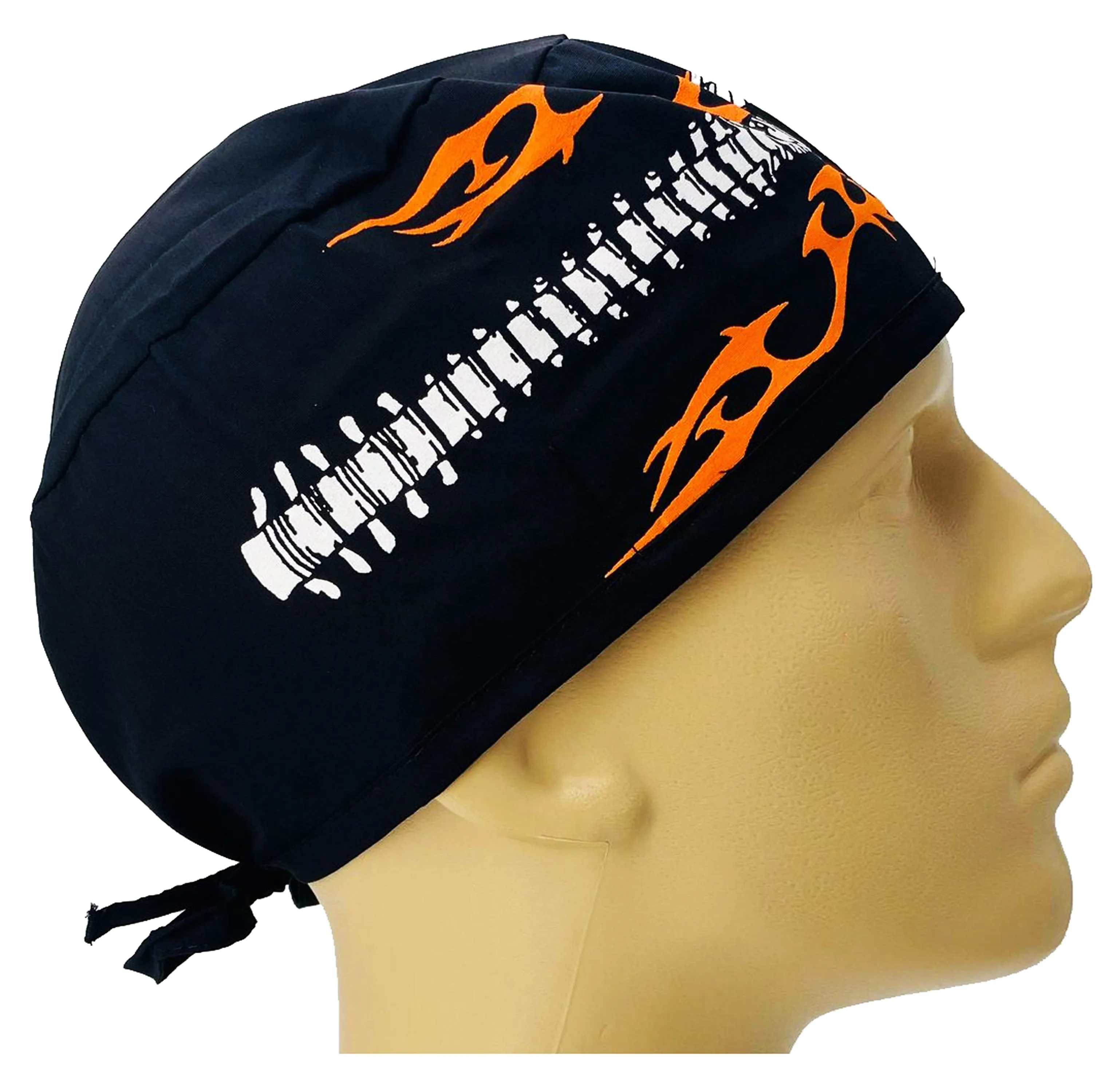 Scrub Cap Medical Surgeon Head Cover Surgical Hat Nurse Nursing Operating Room, Spine Bones Caduceus