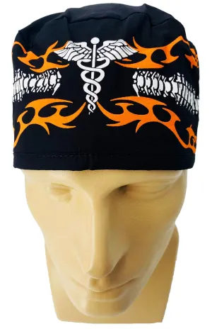 Scrub Cap Medical Surgeon Head Cover Surgical Hat Nurse Nursing Operating Room, Spine Bones Caduceus