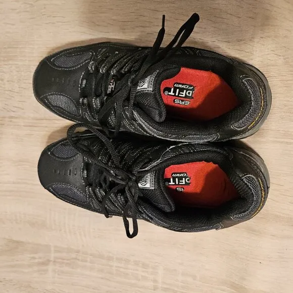 Skechers Cankton Steel Toe Construction Shoe Black Mens Size 7.5 77055 Sneaker