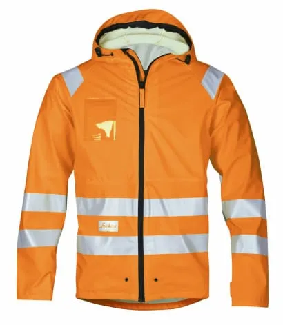 Snickers 8233 High Visibility Waterproof Breathable Work Jacket EN343 Class 3 - 8233