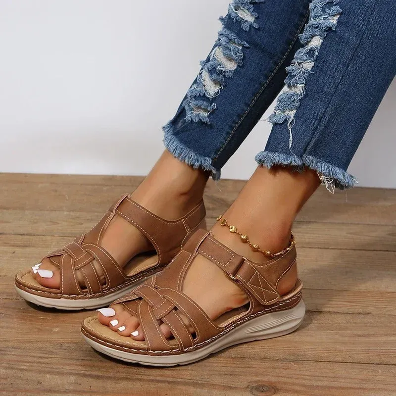 Strappy Orthopedic Sandals with Cushioned Sole