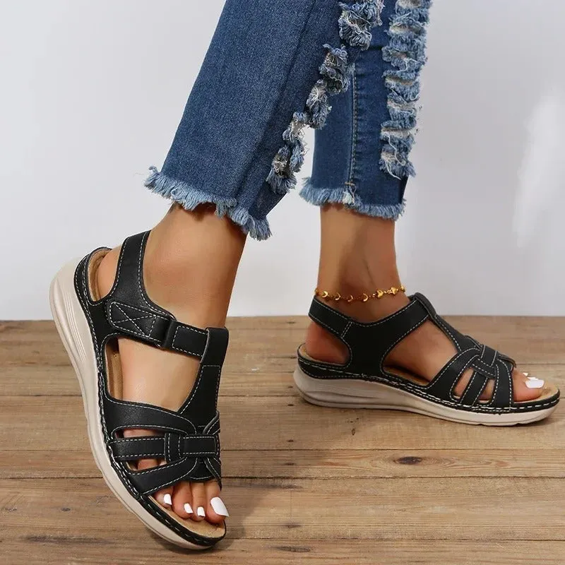 Strappy Orthopedic Sandals with Cushioned Sole