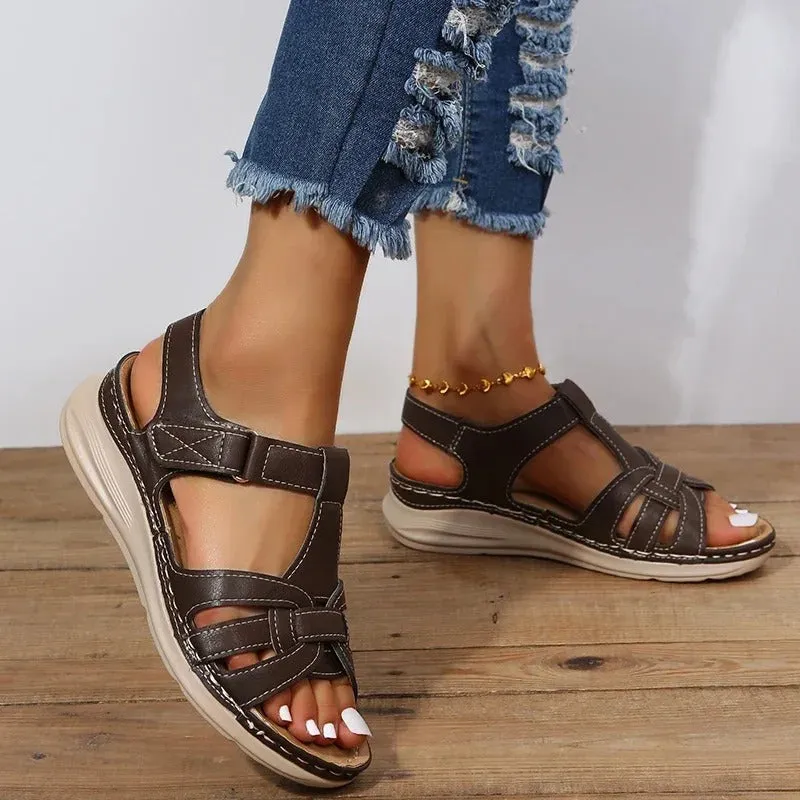 Strappy Orthopedic Sandals with Cushioned Sole