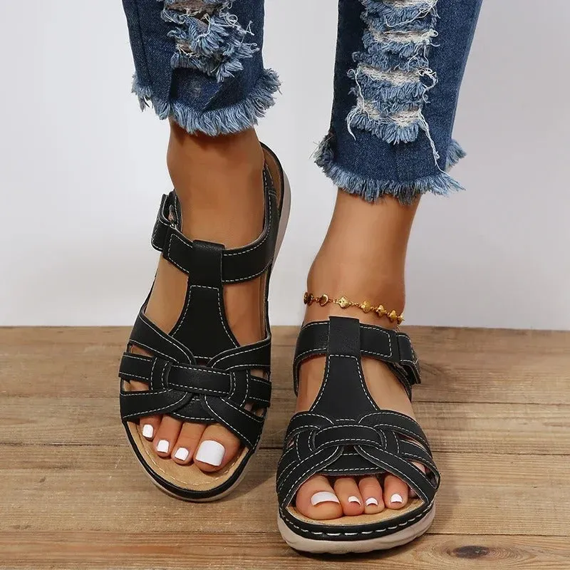 Strappy Orthopedic Sandals with Cushioned Sole