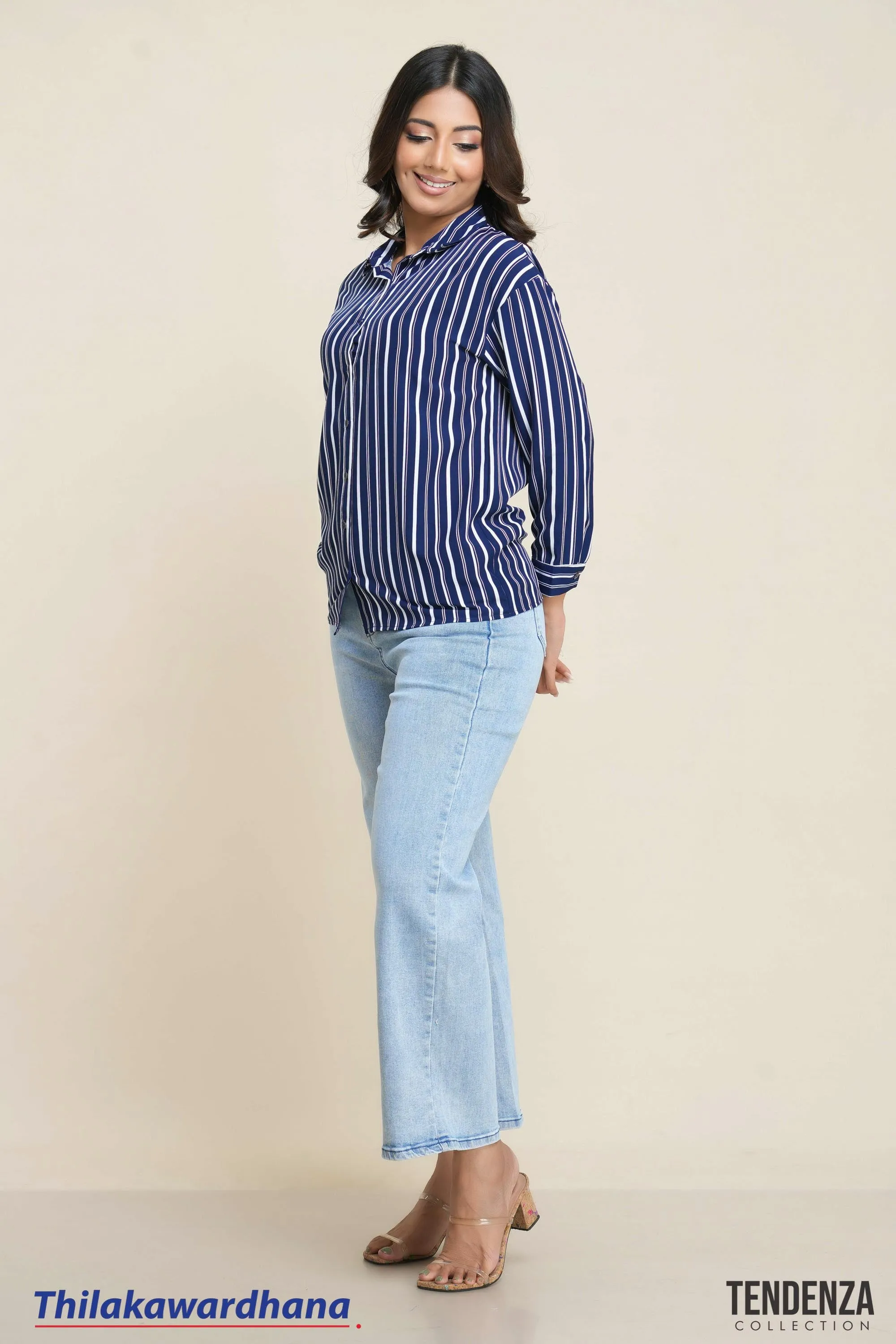 Tendenza Dropped Shoulder Striped Shirt