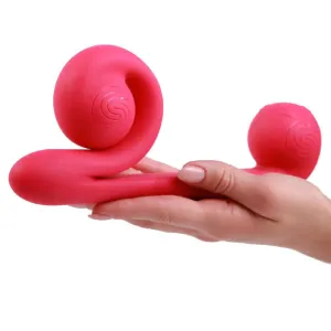 The Snail Silicone Waterproof Dual Stimulating Vibrator - Pink