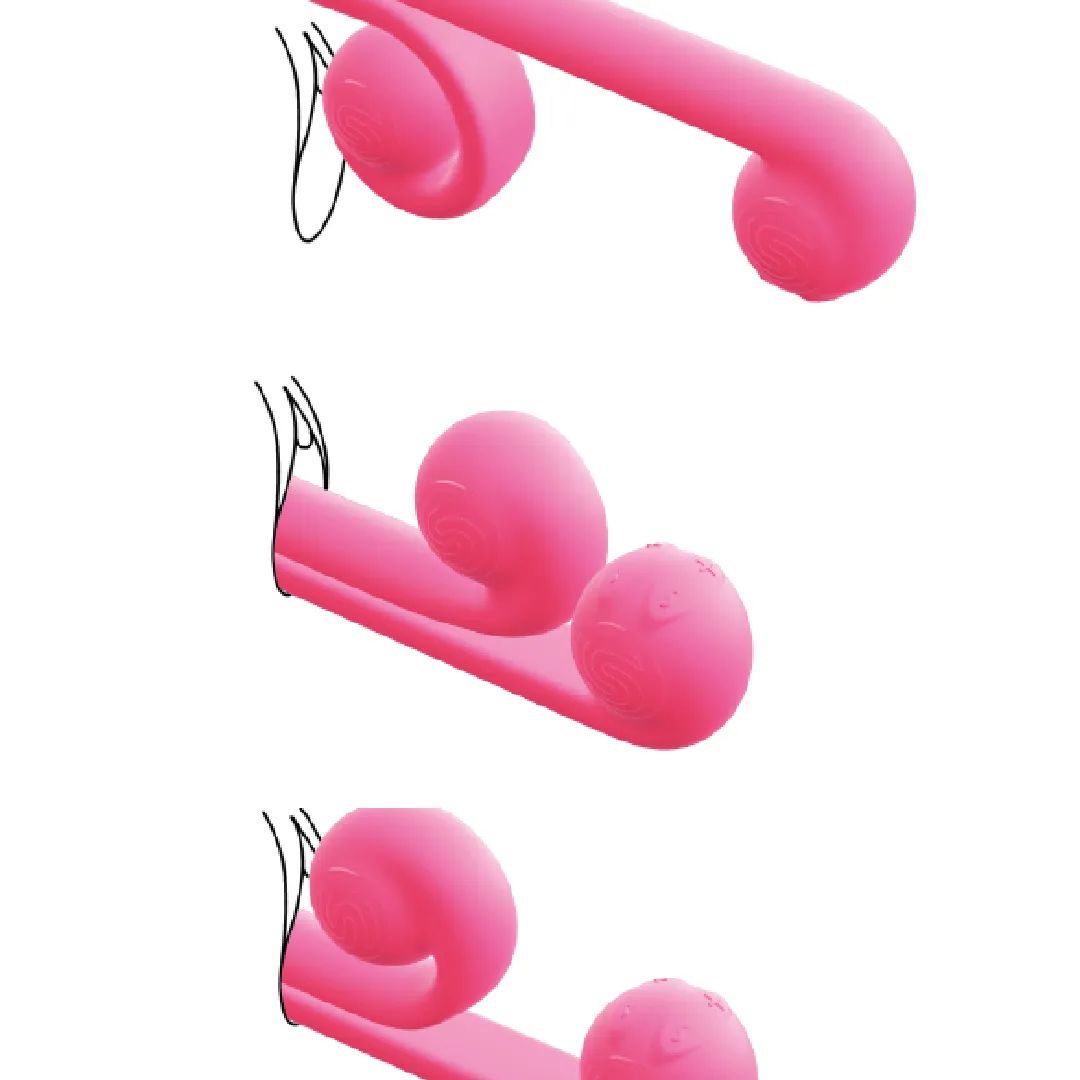 The Snail Silicone Waterproof Dual Stimulating Vibrator - Pink