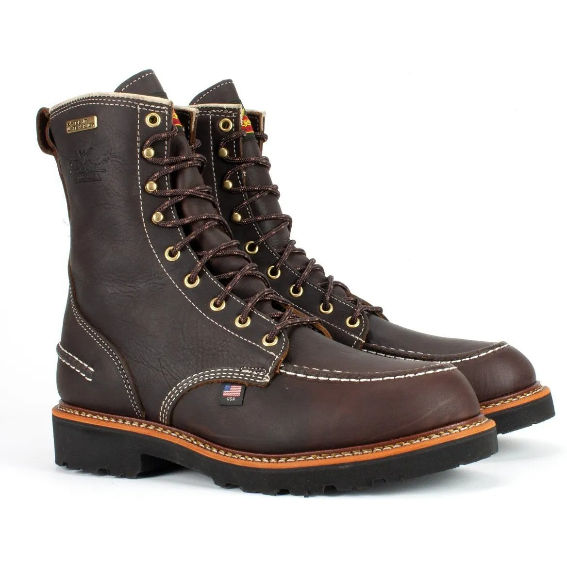Thorogood Men's Flyway 8" USA Made Waterproof Work Boot - Brown - 814-4141