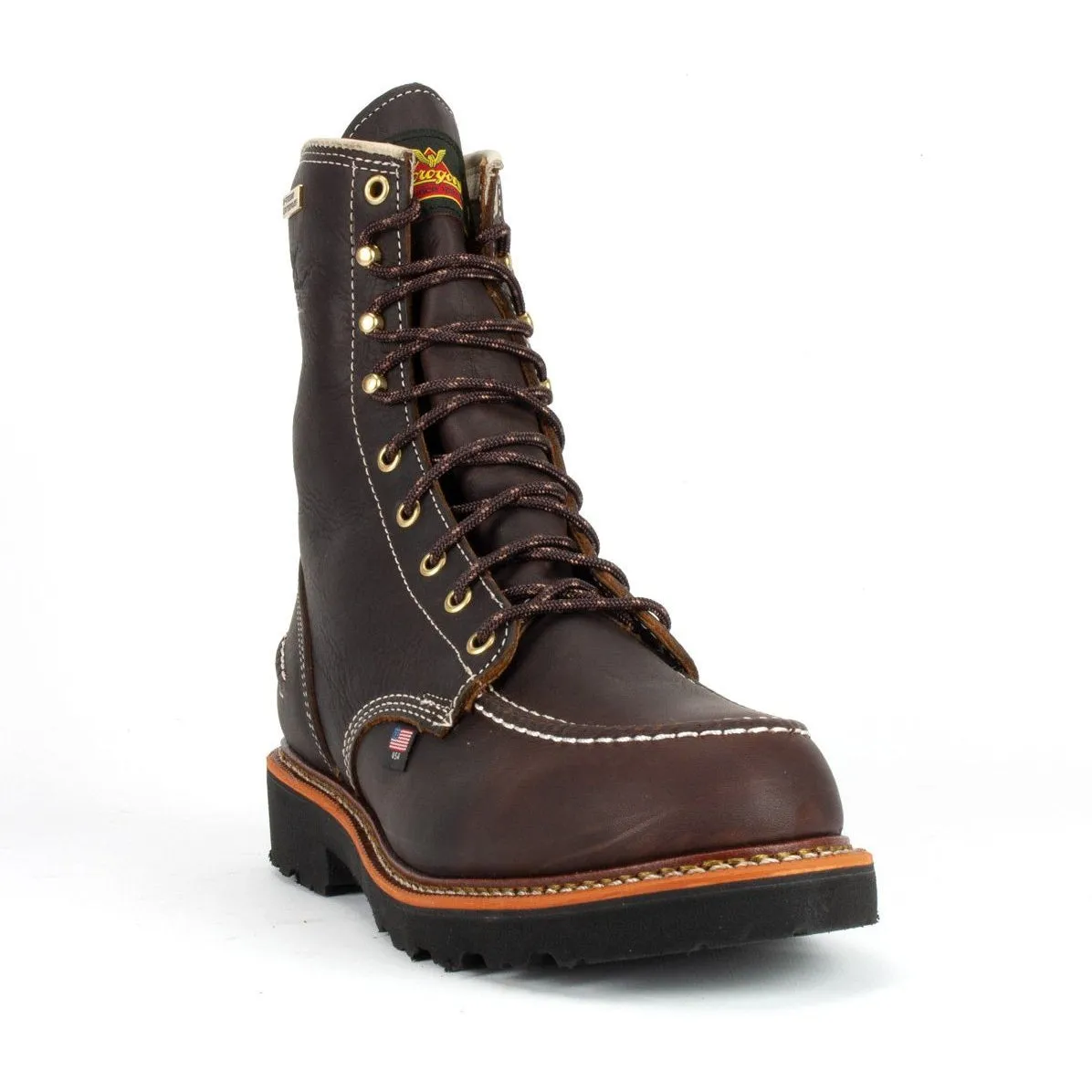 Thorogood Men's Flyway 8" USA Made Waterproof Work Boot - Brown - 814-4141
