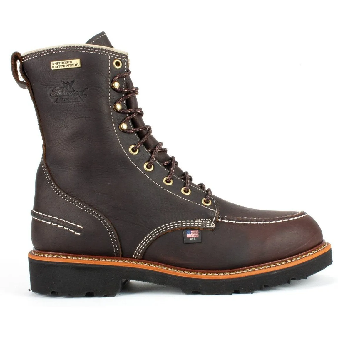 Thorogood Men's Flyway 8" USA Made Waterproof Work Boot - Brown - 814-4141