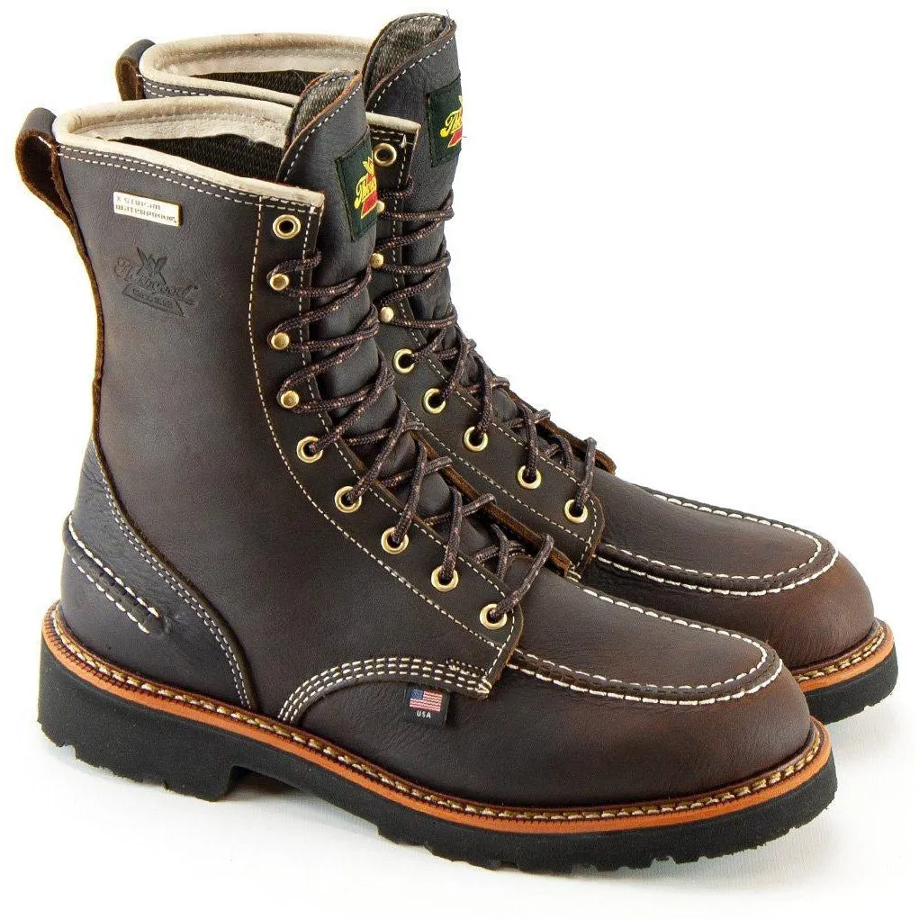 Thorogood Men's Flyway 8" USA Made Waterproof Work Boot - Brown - 814-4141