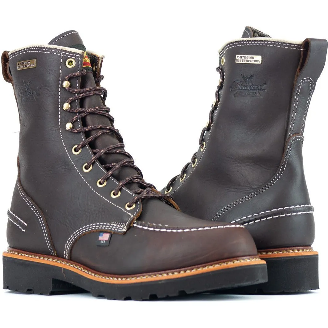 Thorogood Men's Flyway 8" USA Made Waterproof Work Boot - Brown - 814-4141