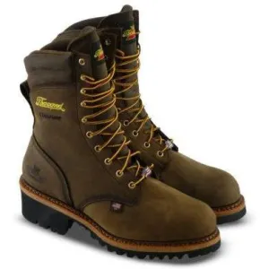 Thorogood Men's Logger 9" Steel Toe Waterproof USA Made Work Boot - Brown - 804-3555