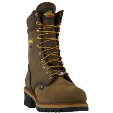 Thorogood Men's Logger 9" Steel Toe Waterproof USA Made Work Boot - Brown - 804-3555