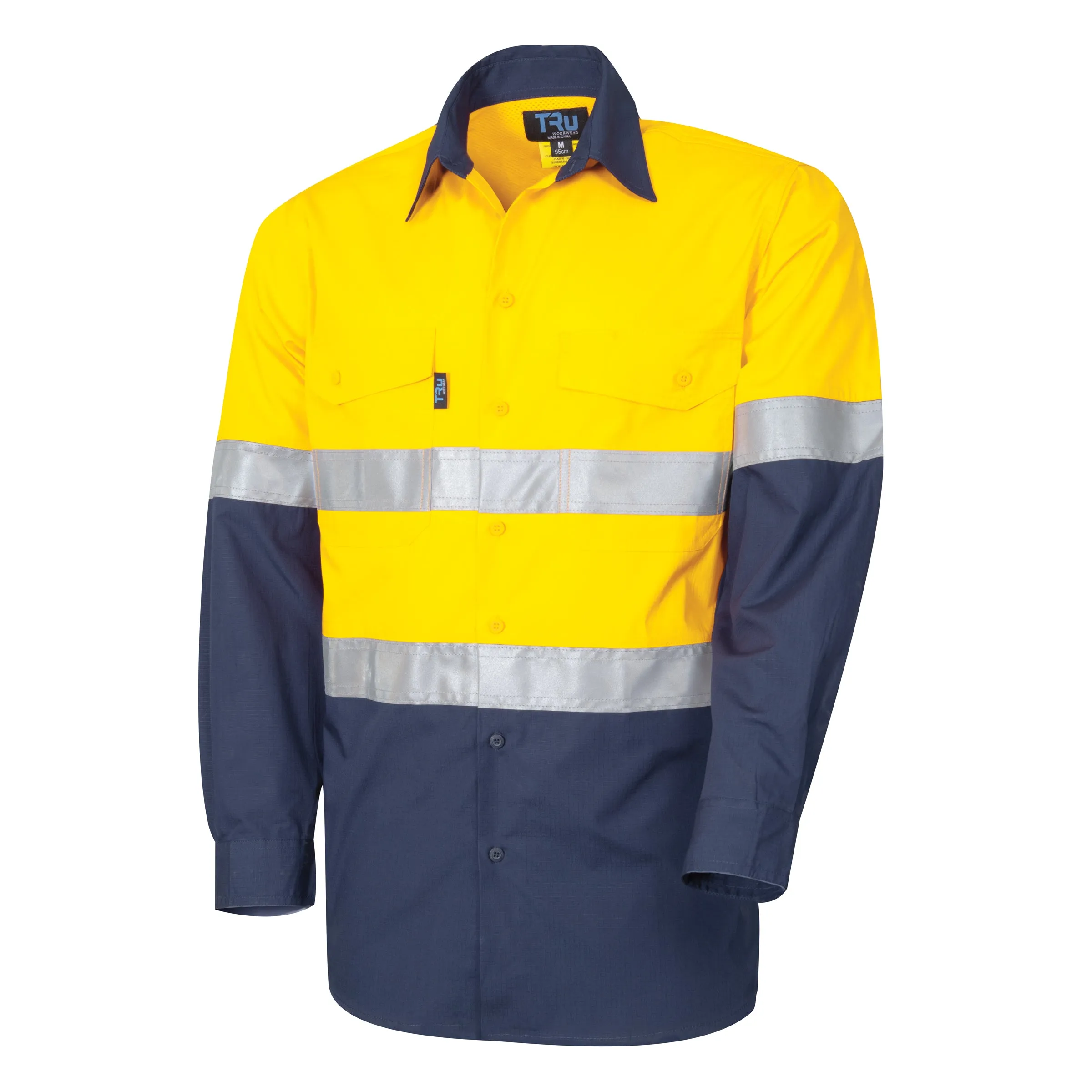 Tru Workwear Cool Performance 2 Tone Hi Vis Taped Ripstop Shirt DS2169T1