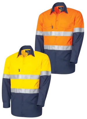 Tru Workwear Cool Performance 2 Tone Hi Vis Taped Ripstop Shirt DS2169T1