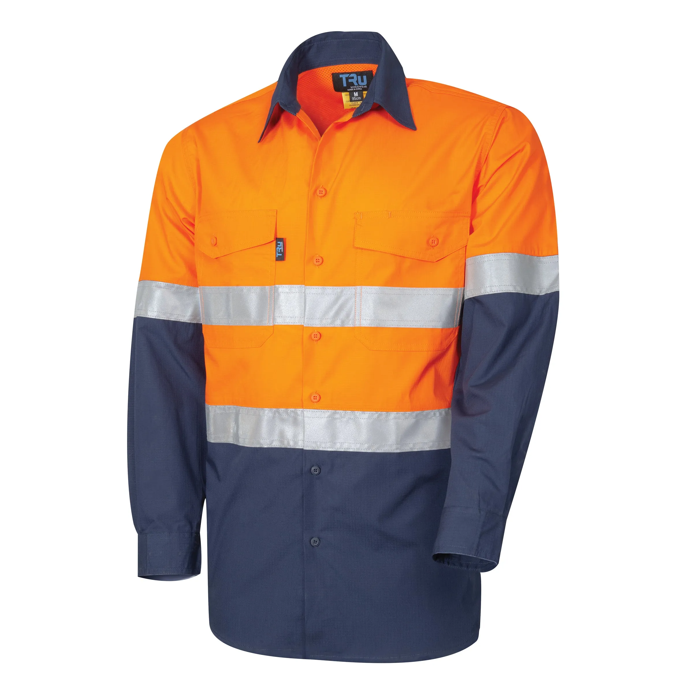 Tru Workwear Cool Performance 2 Tone Hi Vis Taped Ripstop Shirt DS2169T1