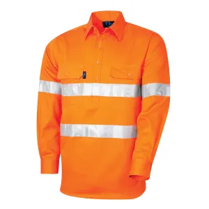 Tru Workwear Regular Hi Vis Taped Closed Front Shirt DS1114T1